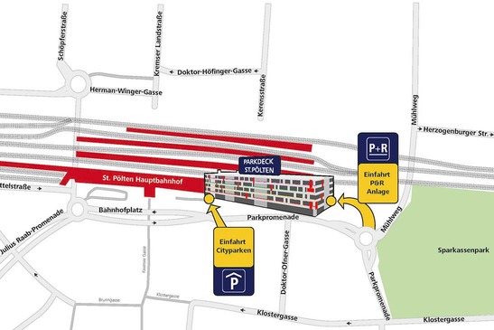© ÖBB Anfahrtsplan Parkdeck St. Pölten