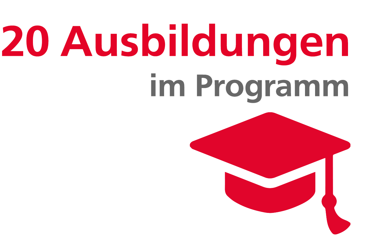 Ausbildungen im Programm und ein Icon von einem Doktorhut