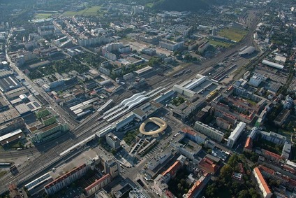 © ÖBB/Luftbild Redl Vogelperspektive Fläche Graz Hauptbahnhof