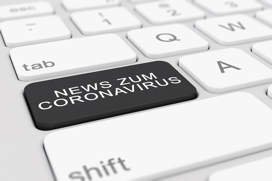 © ÖBB/Adobe Stock2020 marog-pixcells 3d Illustation zeigt Tastatur mit Newsbutton Zum Coronavirus