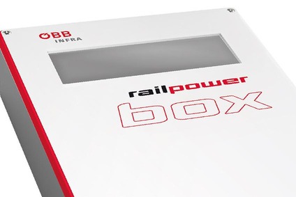 Section of a front view of a railpower box