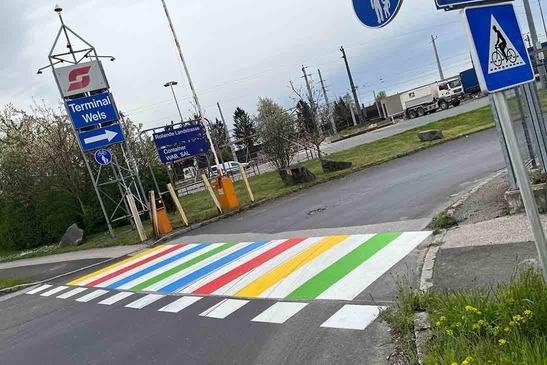 Colourful zebra crossing