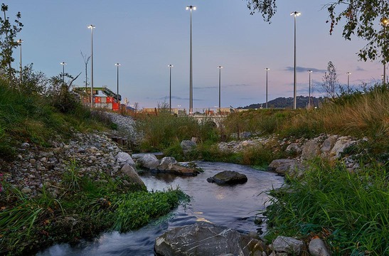 Stream with terminal in the background