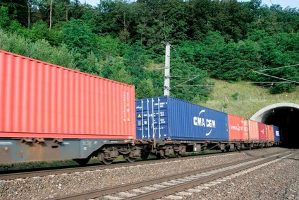 Freight train with containers