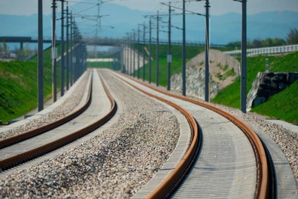 Rail track with catenary