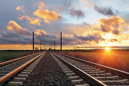 Double-track at sunset