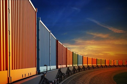 Freight train with containers