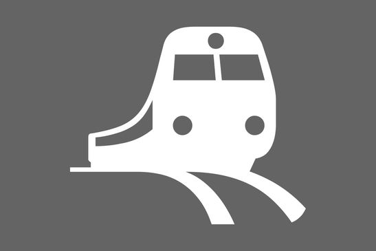 Grauer Teaser mit einem Zug-Icon
