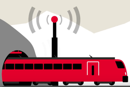 Grafik zeigt Zug mit einer Antenne