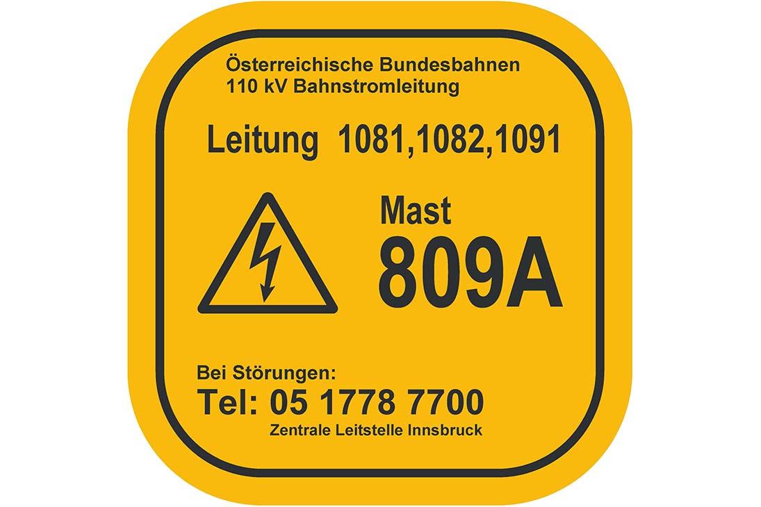 © ÖBB Mastkenntafel