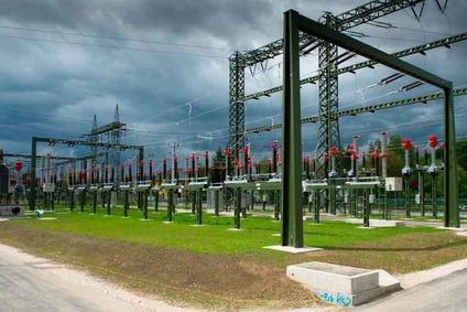 View of a transformer substation.