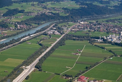 View of the track between Schaftenau and Kundl