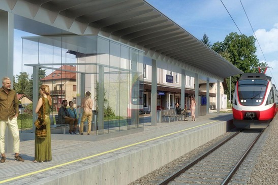 Graphic visualisation of the new station in Mattighofen