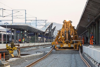 © ÖBB/Chris Zenz Abschließende Gleisarbeiten am Hauptbahnhof Graz