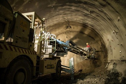 Tunnelarbeiten bei der Koralm.