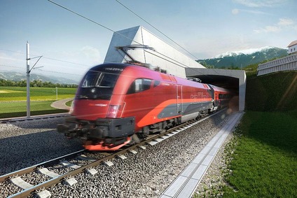 Visualisation of a Railjet passing the Koralm Tunnel.