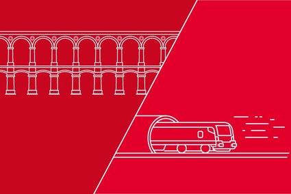 © ÖBB/ÖBB Werbung Grafik, die mittels Piktogrammen die Verbindung zwischen Geschichte und Zukunft zeigt