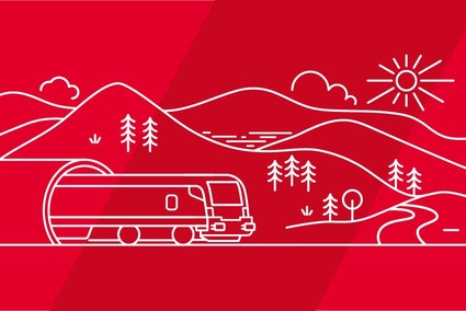 © ÖBB/ÖBB Werbung Grafik, die mittels Piktogrammen die Verbindung zwischen Technik und Natur zeigt