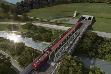© ÖBB/3d Schmiede Blick auf das Semmering Portal bei Gloggnitz.