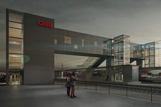 Visualisierung Bahnhof Gramatneusiedl Blickrichtung Wien