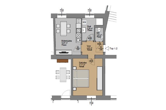 © ÖBB/Lagerhaus Bau-Service/Daniel Kirchmayr Grundriss Wohnhaus Attnang-Puchheim Haus 4 Top1.2