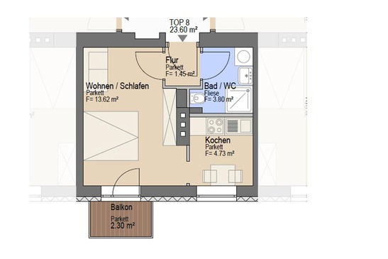 © ÖBB/Baupuls Grundriss Wörgl Haus 5 Top8