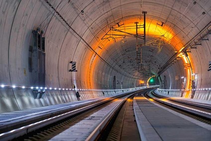 Tunnel with railway track