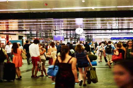 Passengers at Vienna Central Station