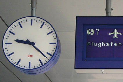 Clock at the station platform