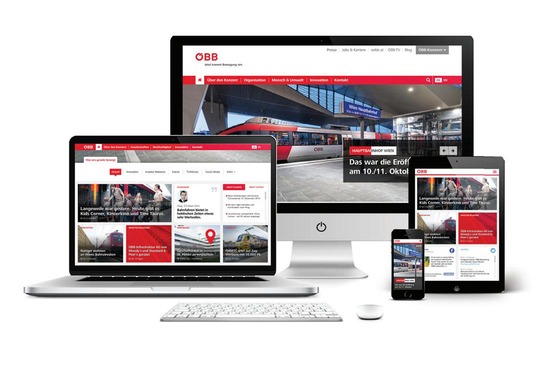 © ÖBB Verschiedene Endgeräte um Webseiten anzusehen