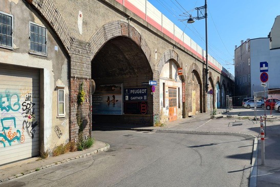 Ansicht der Viadukte im zweiten Bezirk