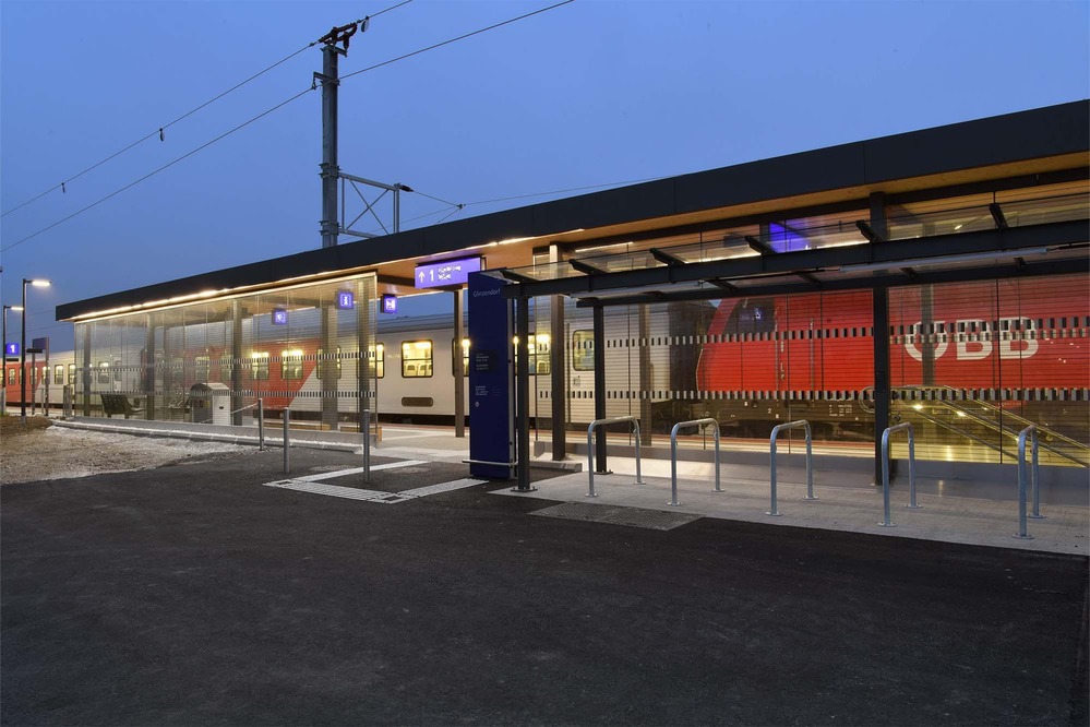 Marchegg station at dusk