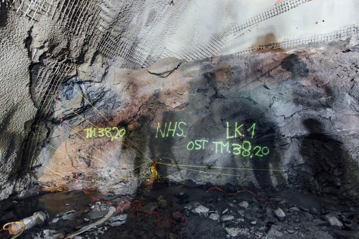 In this photo you can see a wall full of explosive charges.