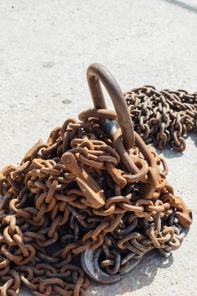 This picture shows several metal chains.