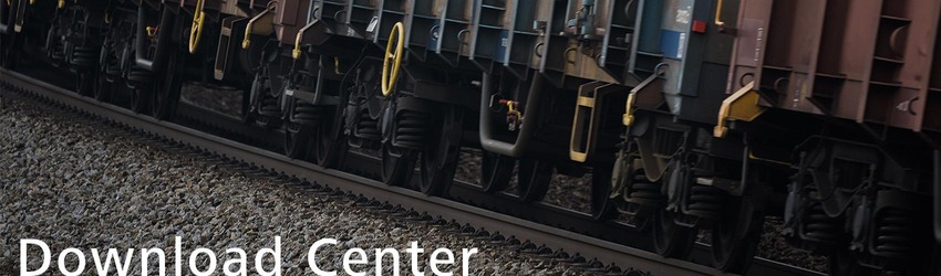 Download Center - Bildausschnitt eines fahrenden Güterzuges