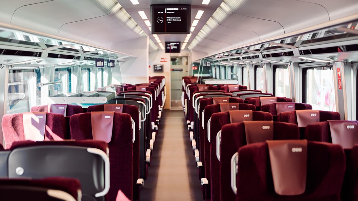 Waggon der 2. Klasse im Railjet Upgrade