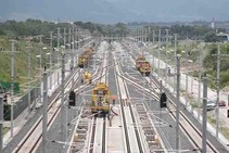 Aussicht auf ein Schienennetzwerk