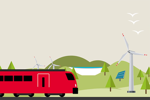 Grafik fahrender Zug