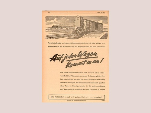 Amtsblatt der Deutschen Reichsbahn „Auf jeden Wagen kommt es an!“