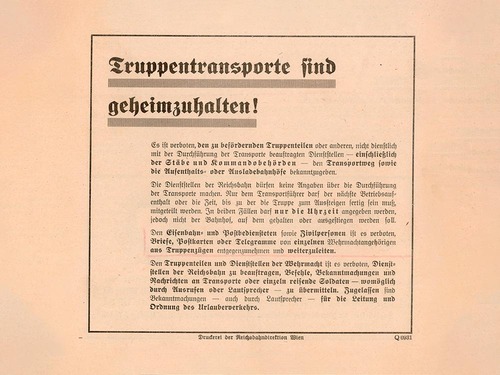 Amtsblatt der Deutschen Reichsbahn „Truppentransporte sind geheimzuhalten!“