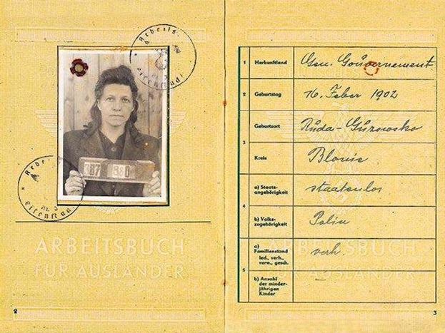 Arbeitsbuch einer Zwangsarbeiterin der Reichsbahn