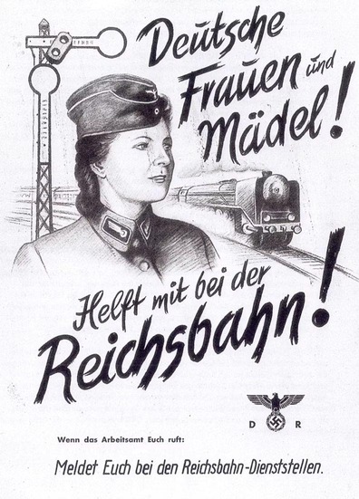 Postkarte für Suche nach weiblichen Arbeitskräften der Deutschen Reichsbahnen