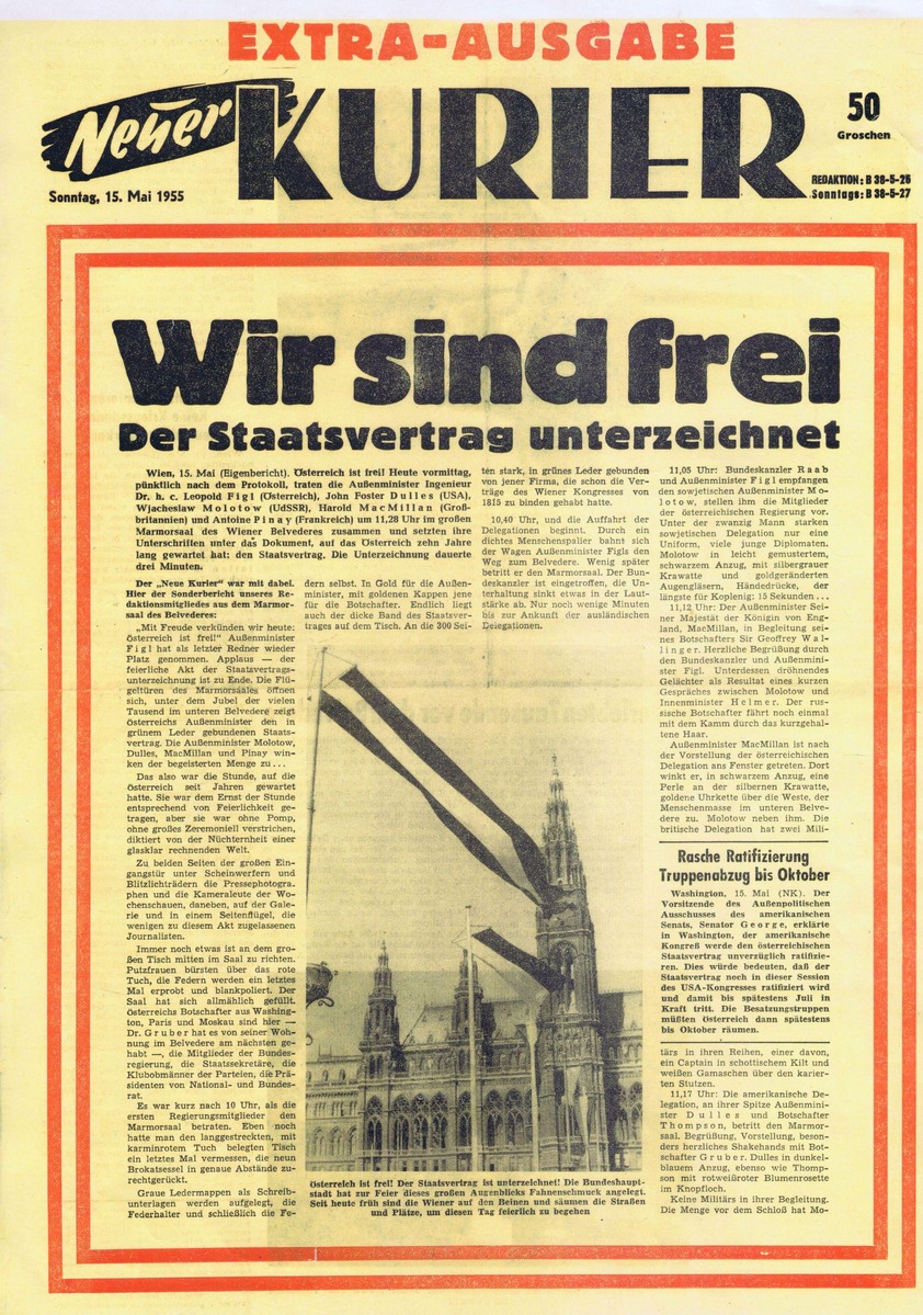 Extra-Ausgabe der Tageszeitung Kurier