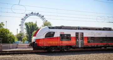Cityjet vor Riesenrad