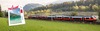 Auf dem Foto sieht man einen ÖBB Zug in einer Sommerlandschaft