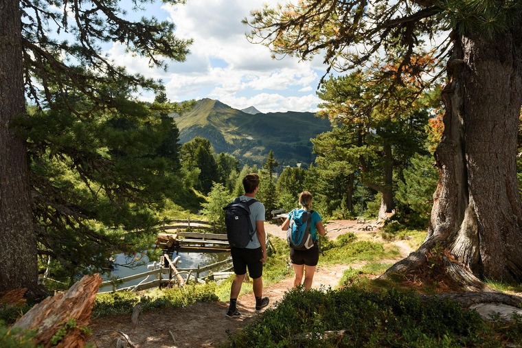 Zum Wandern im Gasteinertal gehört der Graukogel. Auf dem Bild sieht man Wanderer am Graukogel.