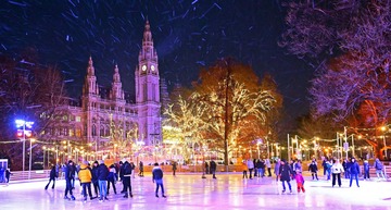 Eislaufen in Wien: Der Wiener Eistraum bei Nacht