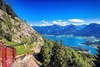 Wanderungen Wolfgangsee: Blick auf den Wolfgangsee aus der Schafbergbahn. 
