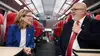 Manuela Waldner und Andreas Matthä, das Vorstandsteam der ÖBB-Holding AG, in einem neuen Cityjet Doppelstock, geparkt in der neu errichteten Servicehalle der ÖBB Technische Services in Wien-Floridsdorf