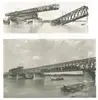 Bildvergleich von zerstörter und wiederaufgebauter Tullner Donaubrücke